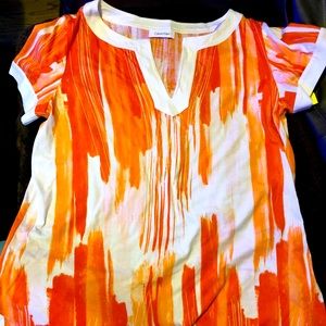 Calvin Klein v neck tunic blouse